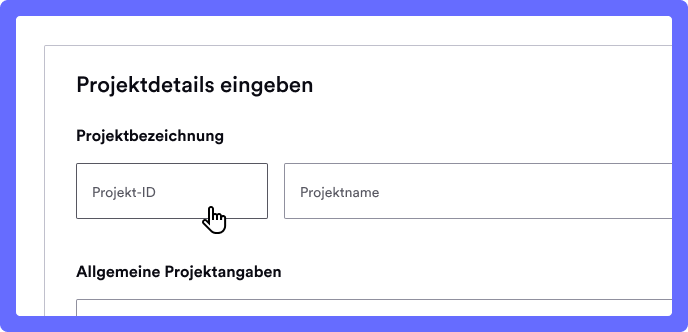 Auf Projekte klicken