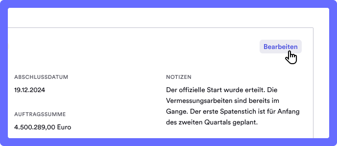 Auf Projekte klicken