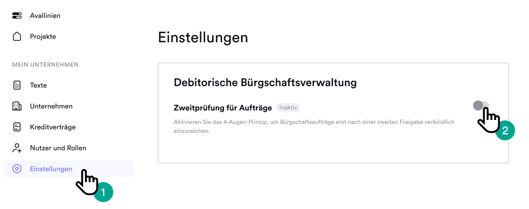 4-Augen-Prinzip aktivieren